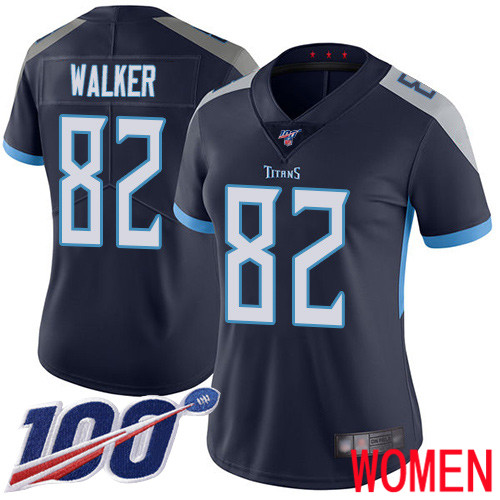 Tennessee Titans Limited Navy Blue Women Delanie Walker Home Jersey NFL Football #82 100th Season Vapor Untouchable->youth nfl jersey->Youth Jersey